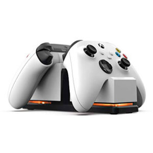 PowerA Dual Charging Station for Xbox - White with Black Base, Wireless Controller Charging, Charge, Rechargeable Battery, Xbox Series X|S, Xbox One - Xbox Series X