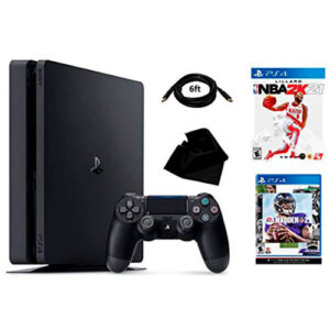 PS4 2021 Ultimate Sports Edition | Includes: Playstation 4 Slim 1TB Console | Wireless Controller for Playstation 4 | Madden NFL 21 | NBA 2K21 | Kwalicable Accessory